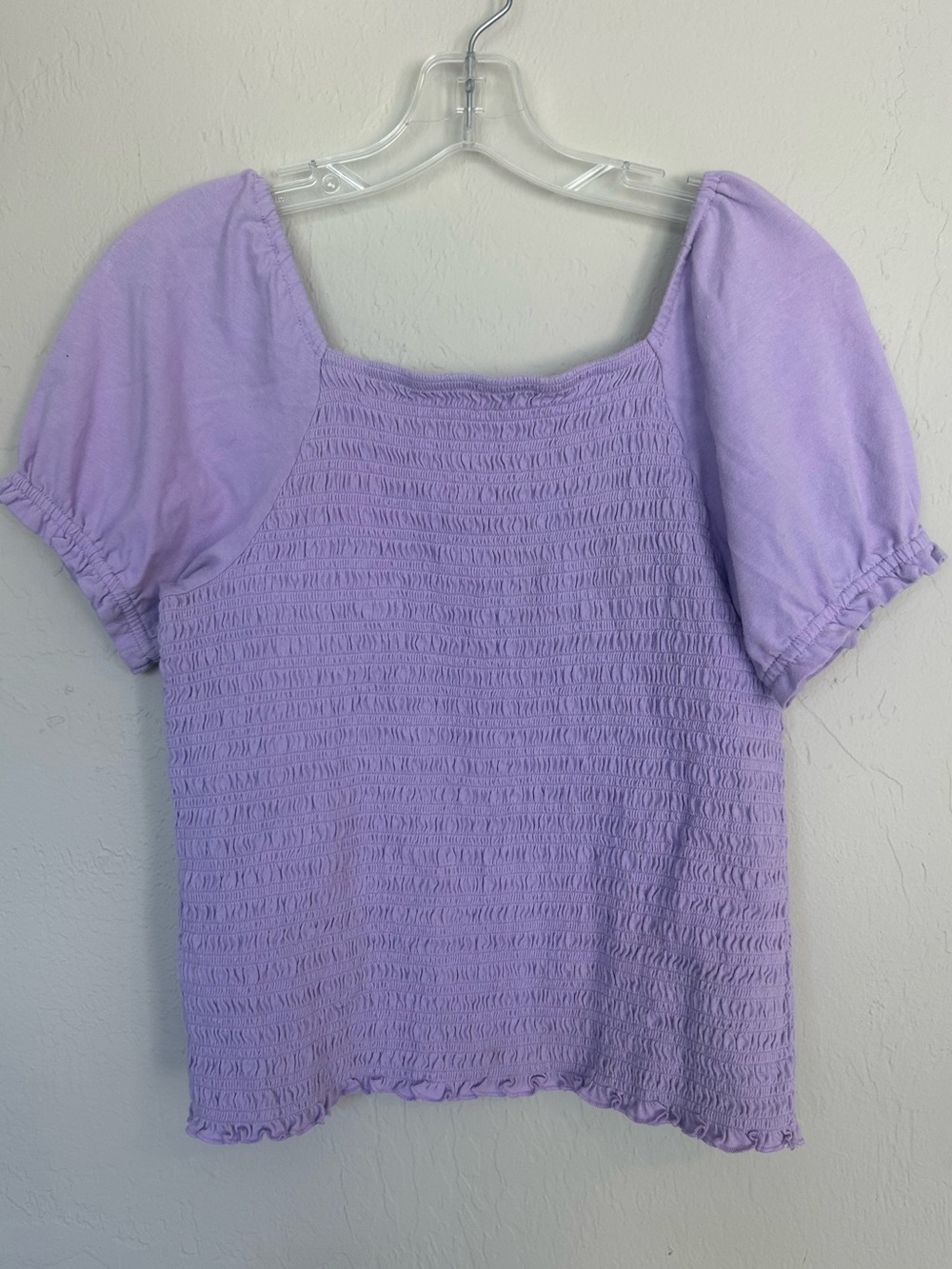 Girls  lavender smocked crop top Puff Sleeves 3xl (1801)